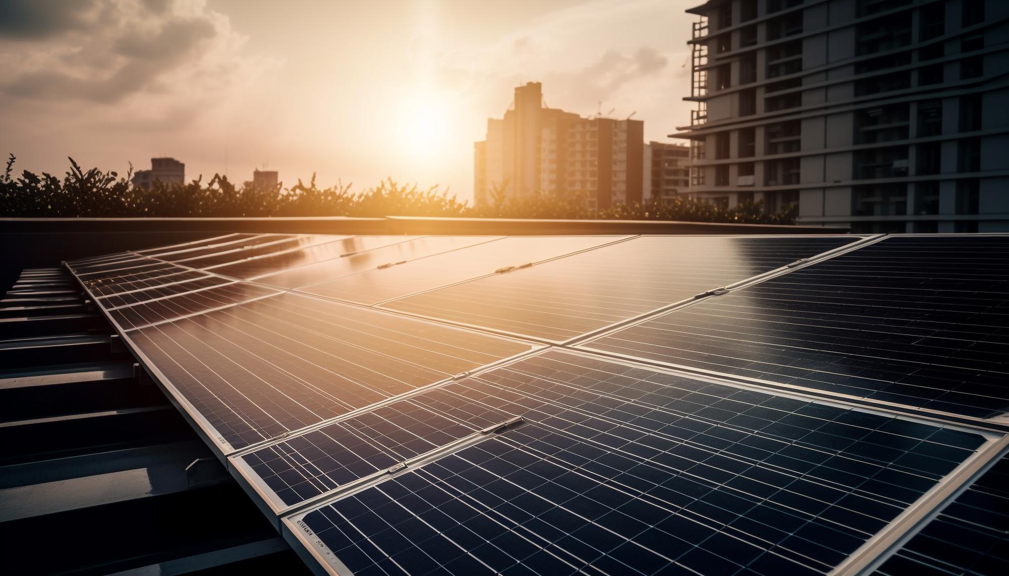 Solar panels on rooftop